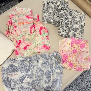 Free People Set of 8 Fabric Shopping Bag Totes